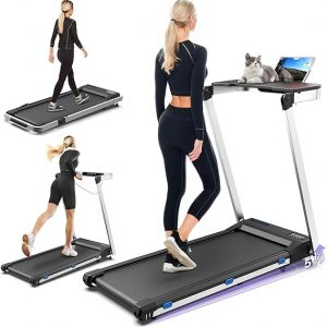 3 in 1 Foldable Treadmill with Desk Workstation - 3.0HP & 350 lb Capacity